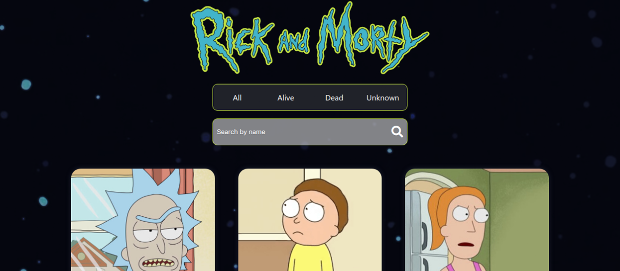 Rick And Morty with Vue